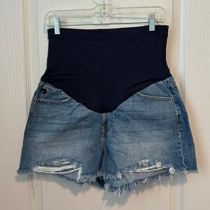 KanCan Distressed Maternity Shorts